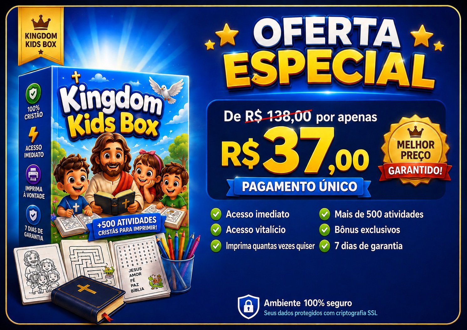 Oferta Especial Kingdom Kids Box — R$37